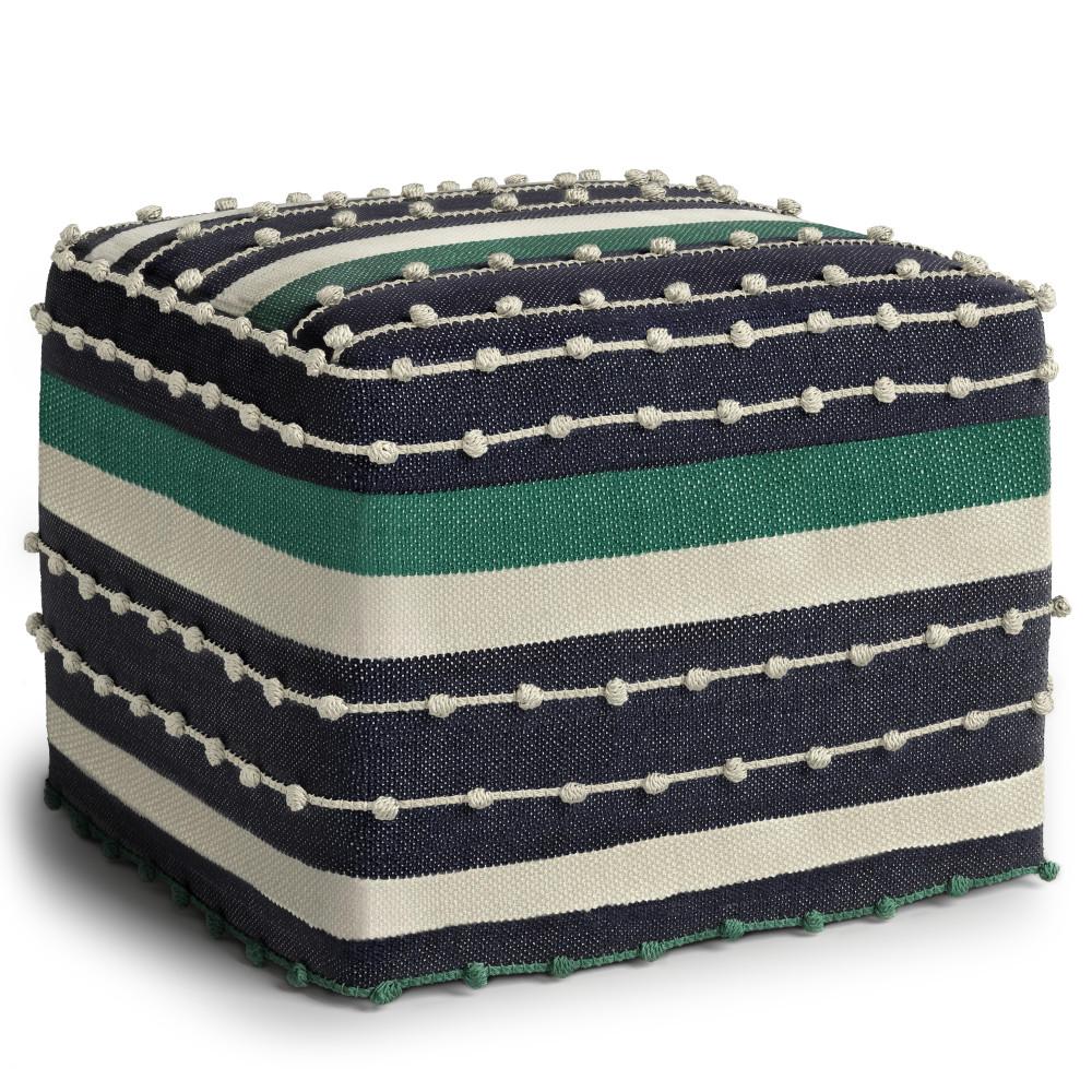 Barker Square Woven Outdoor/ Indoor Pouf