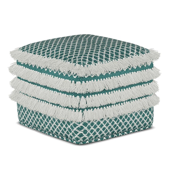 Leah Square Woven Outdoor/ Indoor Pouf