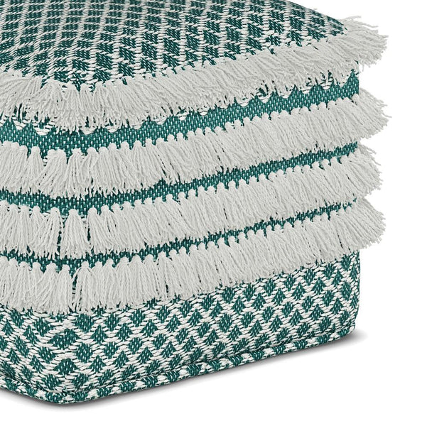 Leah Square Woven Outdoor/ Indoor Pouf