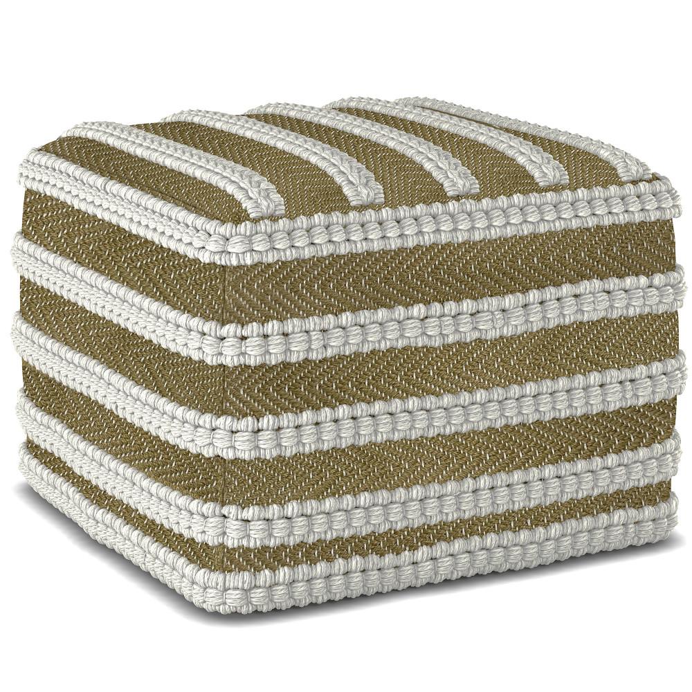 Liam Square Woven Outdoor/ Indoor Pouf