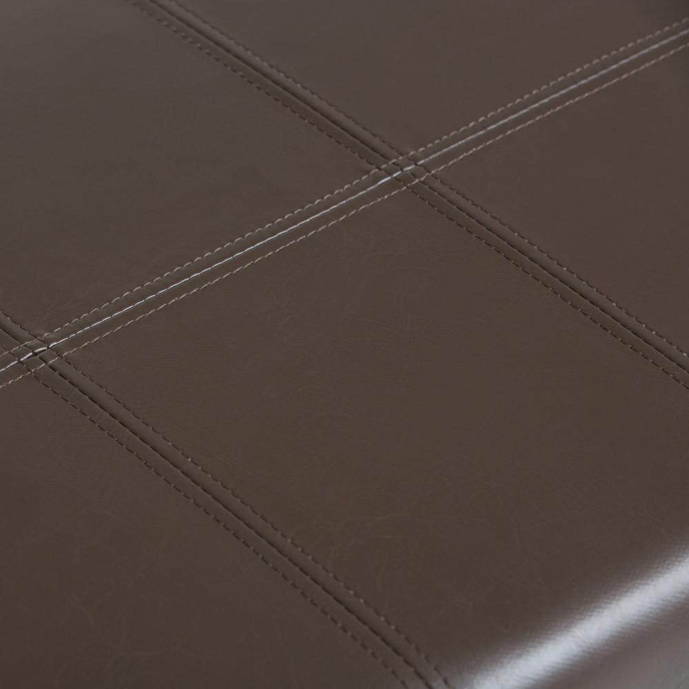 Chocolate Brown Vegan Leather | Dover Vegan Leather Storage Ottoman