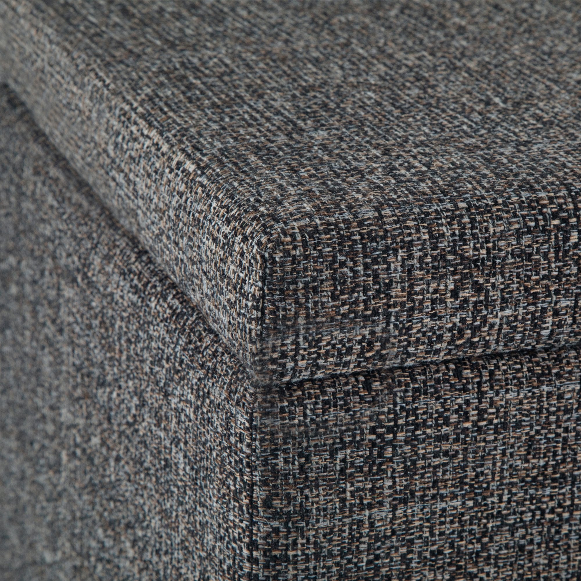 Dark Grey Linen Style Fabric | Dover Vegan Leather Storage Ottoman