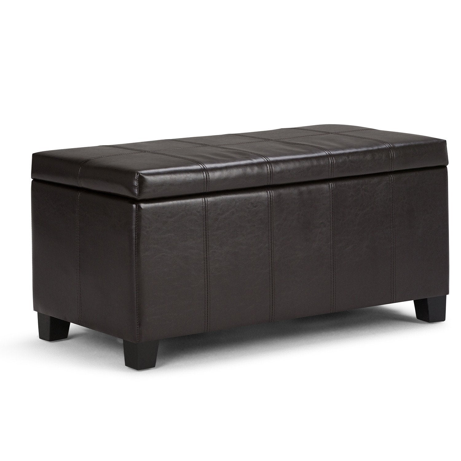 Tanners Brown Vegan Leather | Dover Vegan Leather Storage Ottoman