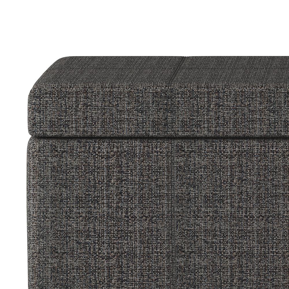 Ebony Linen Style Fabric | Kingsley Bonded Leather Storage Ottoman
