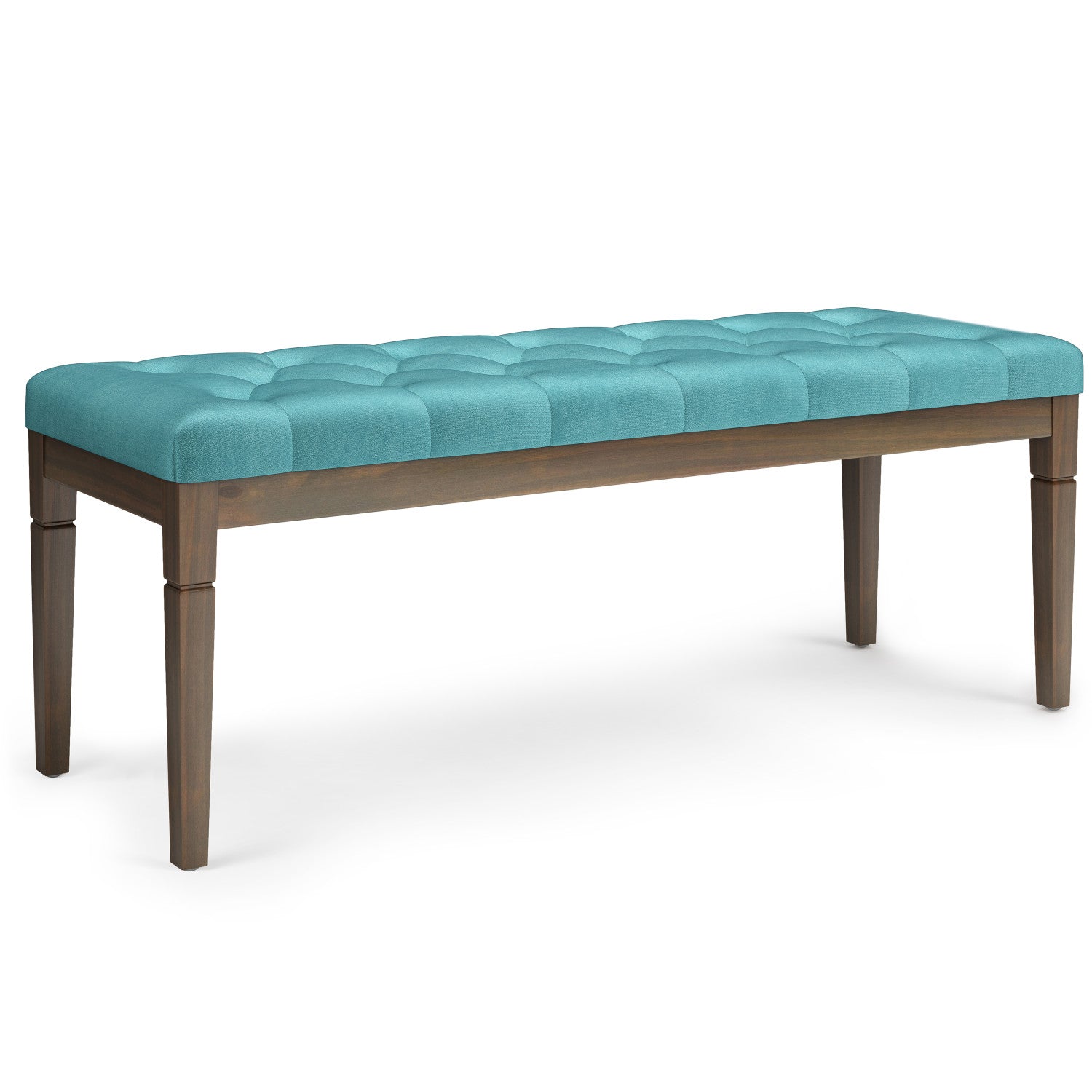 Aqua Velvet Fabric | Waverly Ottoman Bench in Velvet Fabric