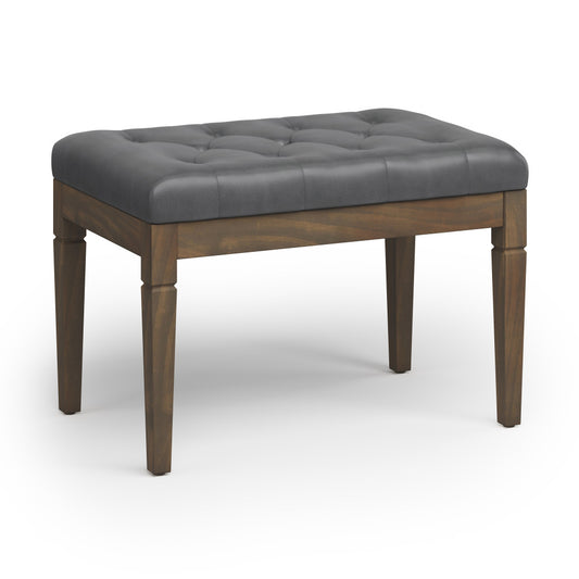Waverly Small Tufted Ottoman Bench in Vegan Leather