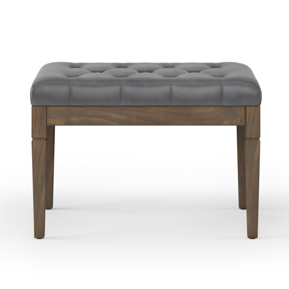 Waverly Small Tufted Ottoman Bench in Vegan Leather