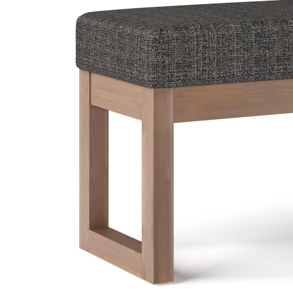 Ebony Tweed Style Fabric | Milltown 44 inch Large Ottoman Bench in Linen Style Fabric
