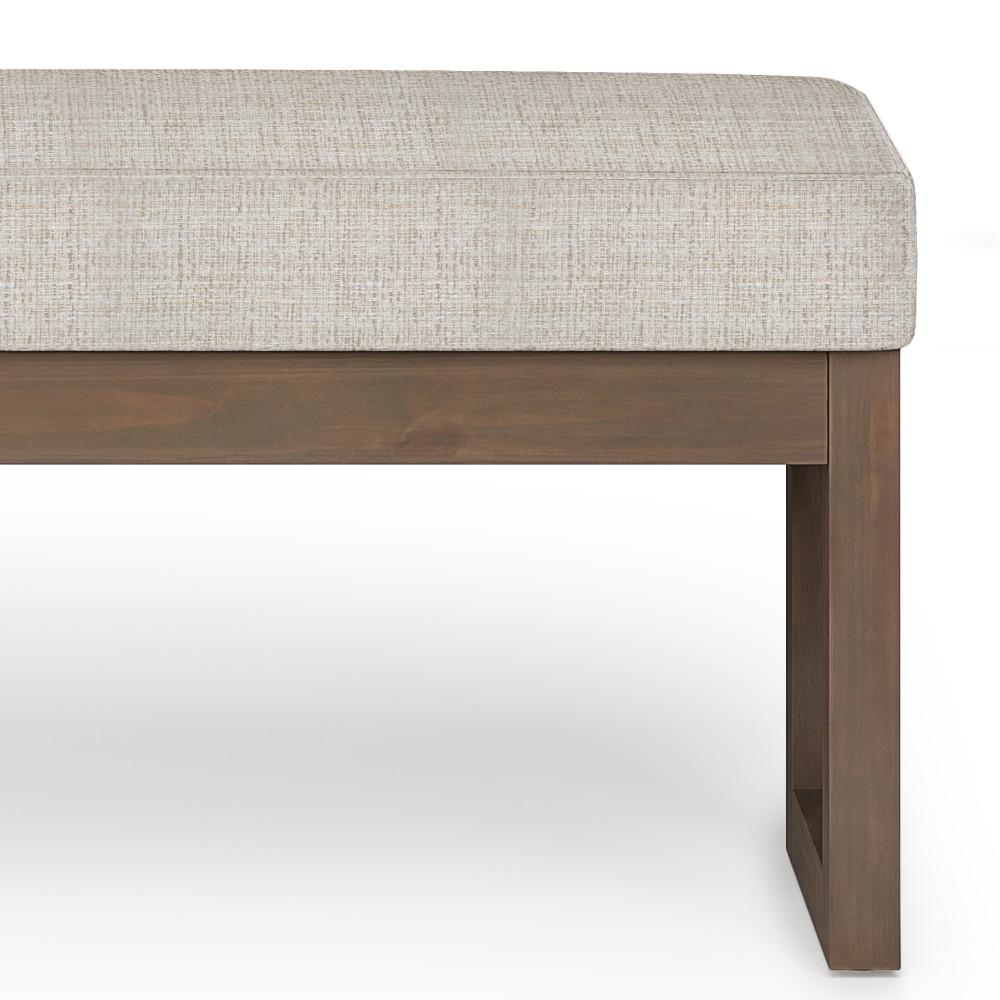 Platinum Tweed Style Fabric | Milltown 44 inch Large Ottoman Bench in Linen Style Fabric