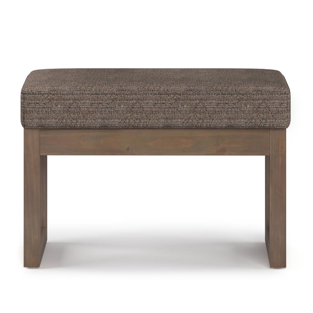Mink Brown Tweed Style Fabric | Milltown Footstool Small Ottoman Bench