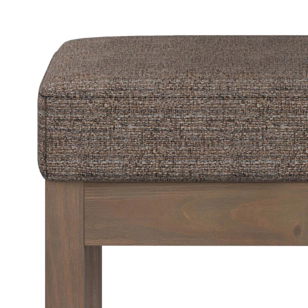 Mink Brown Tweed Style Fabric | Milltown Footstool Small Ottoman Bench