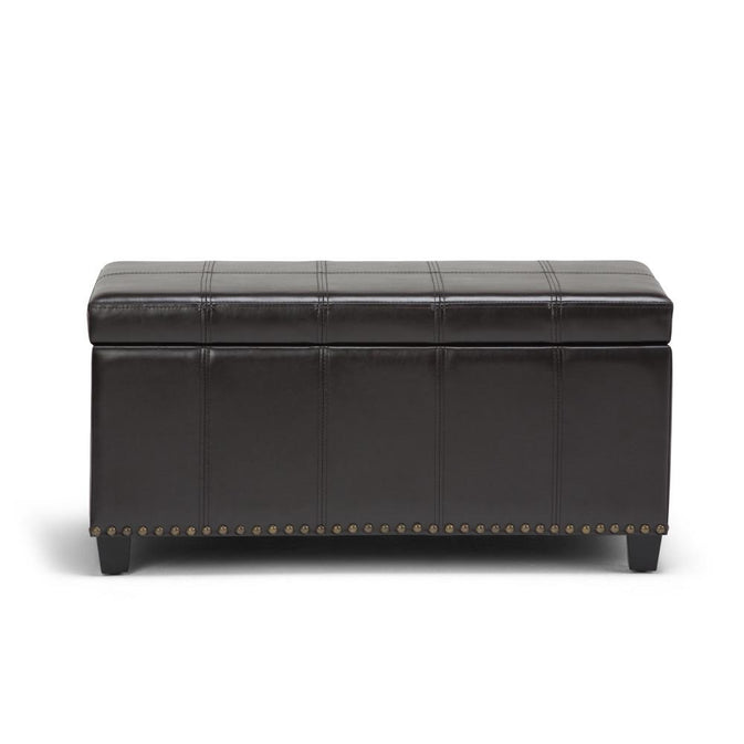 Tanners Brown Vegan Leather | Amelia Storage Ottoman Bench