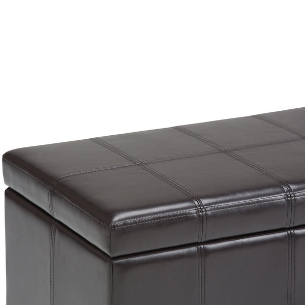 Tanners Brown Vegan Leather | Amelia Storage Ottoman Bench
