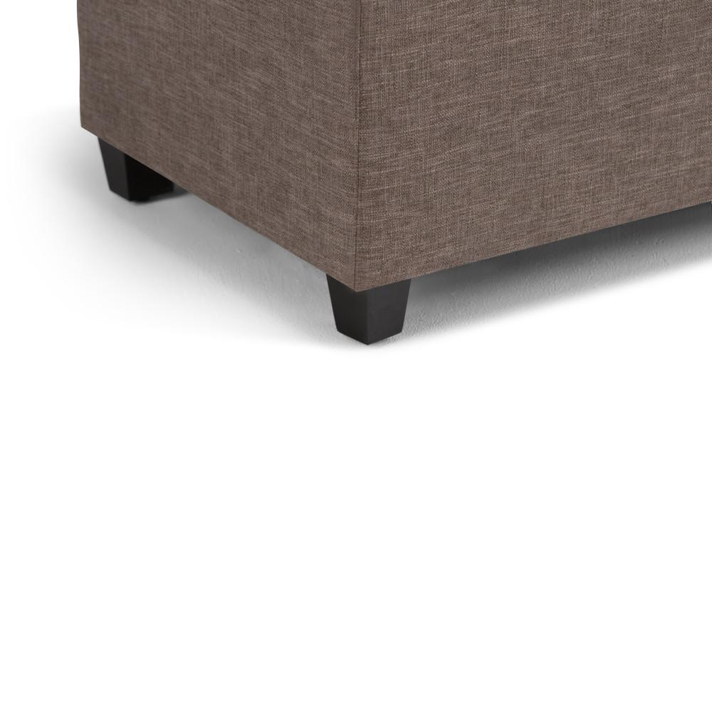 Fawn Brown Linen Style Fabric | Sienna Storage Ottoman Bench
