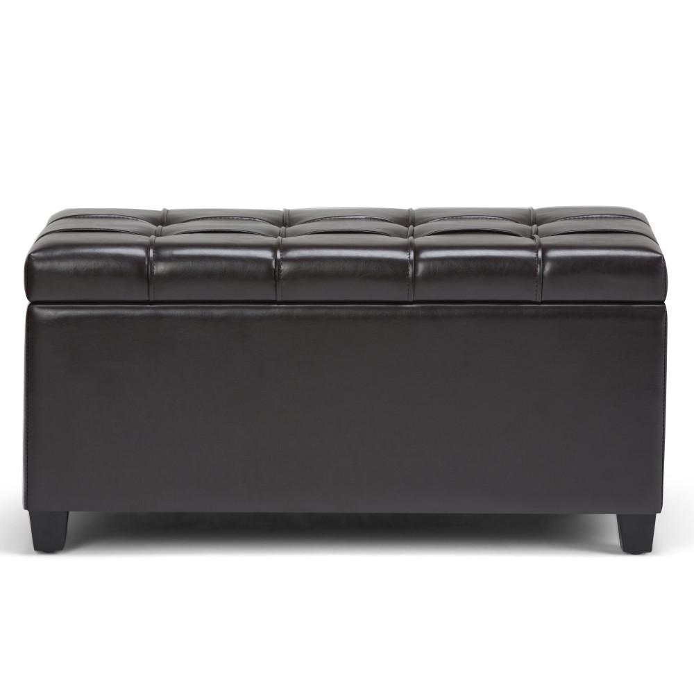 Tanners Brown Vegan Leather | Sienna Storage Ottoman Bench