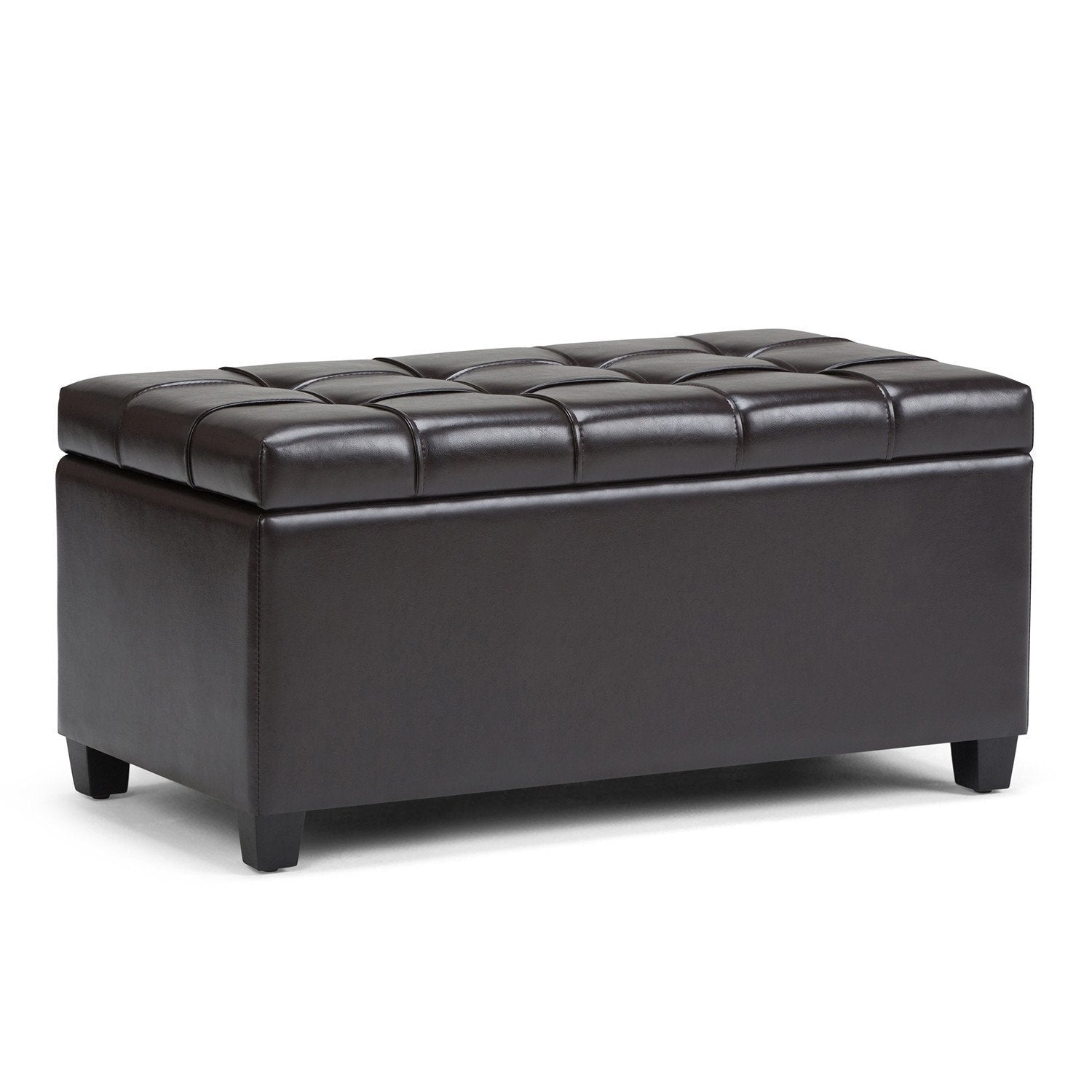 Tanners Brown Vegan Leather | Sienna Storage Ottoman Bench