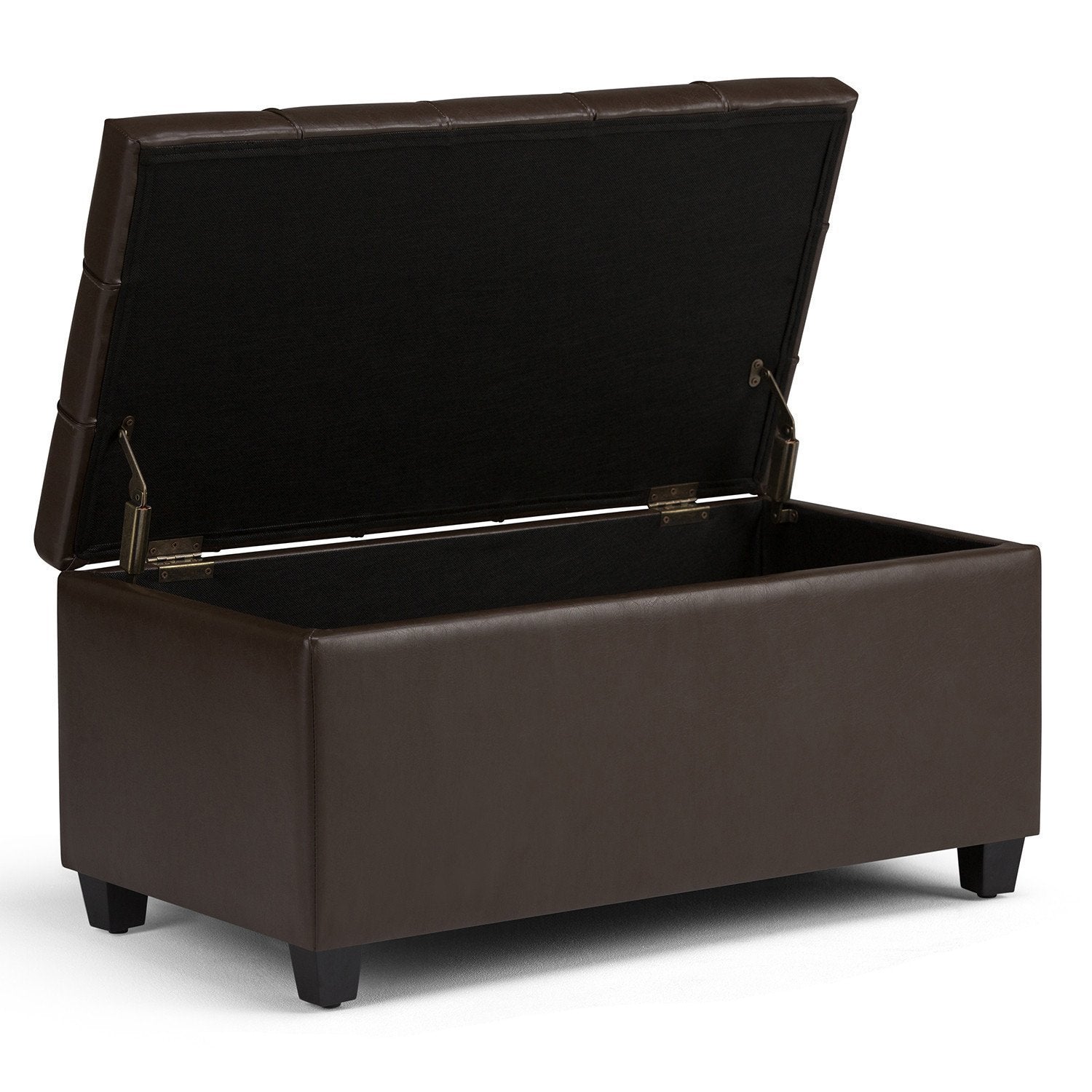 Chocolate Brown Vegan Leather | Sienna Storage Ottoman Bench