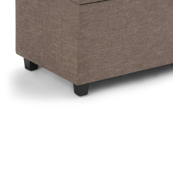 Fawn Brown Linen Style Fabric | Darcy Storage Ottoman Bench