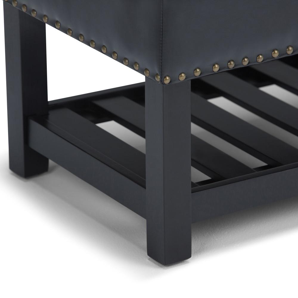 Midnight Black Vegan Leather | Lomond Storage Ottoman Bench