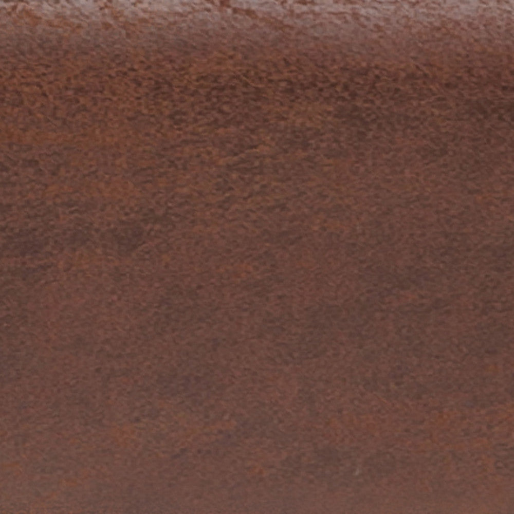 Distressed Saddle Brown Distressed Vegan Leather | Lomond Ottoman Bench in Distressed Vegan Leather