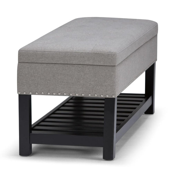 Dove Grey Linen Style Fabric | Lomond Storage Ottoman Bench