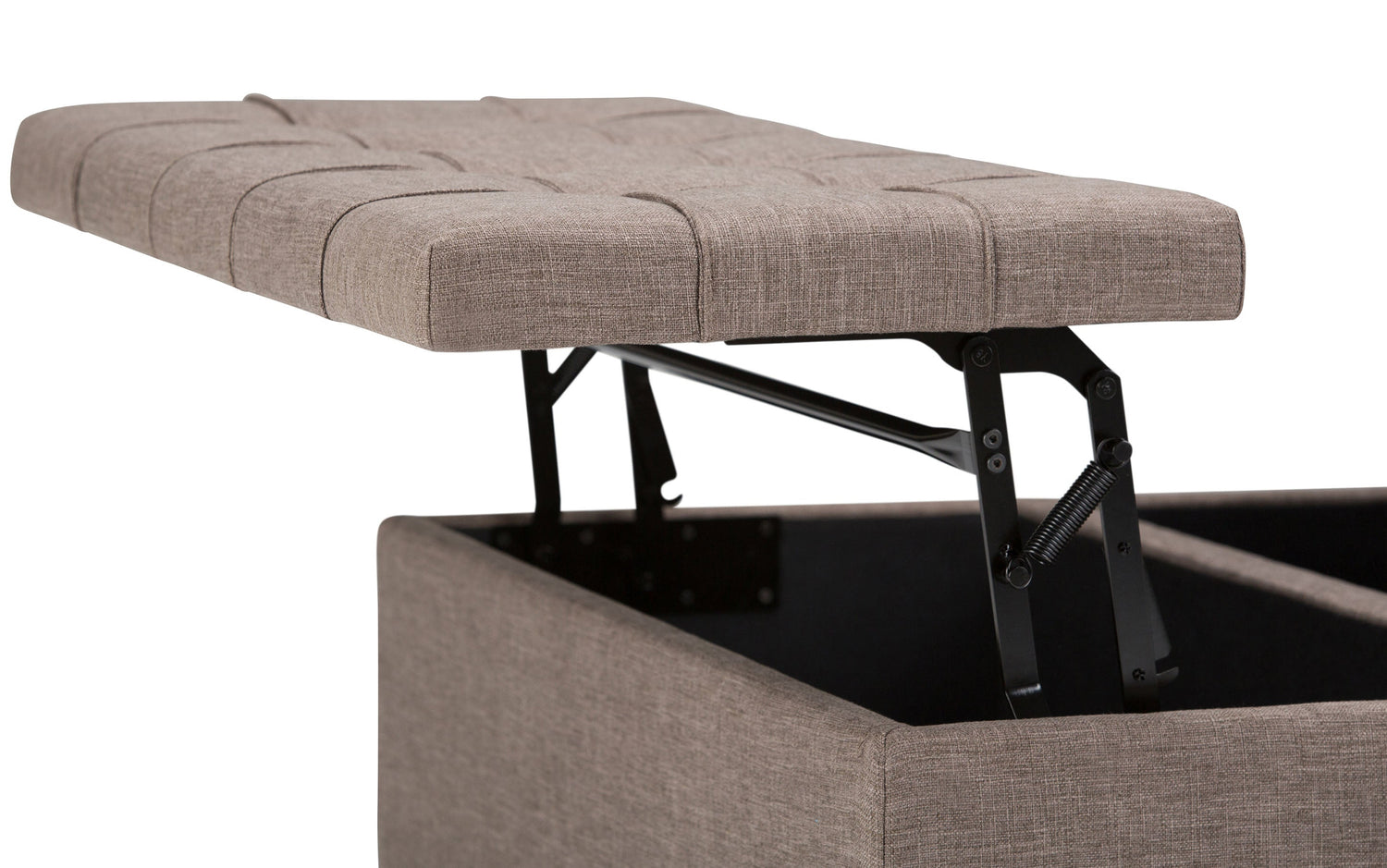 Fawn Brown Linen Style Fabric | Harrison Coffee Table Storage Ottoman