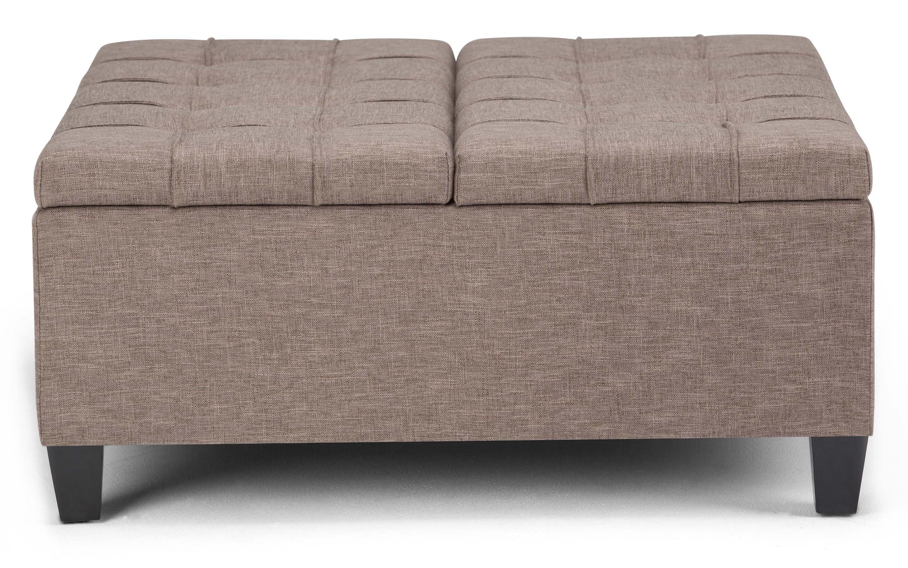 Fawn Brown Linen Style Fabric | Harrison Coffee Table Storage Ottoman