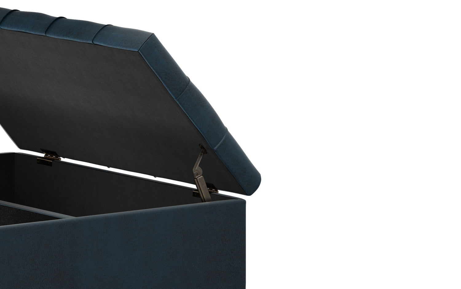 Distressed Dark Blue Distressed Vegan Leather | Harrison Coffee Table Storage Ottoman