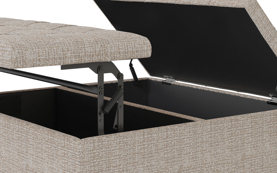 Platinum Tweed Style Fabric | Harrison Coffee Table Storage Ottoman