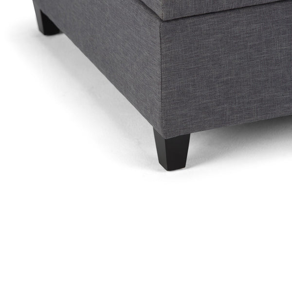 Slate Grey Linen Style Fabric | Ellis Coffee Table Storage Ottoman