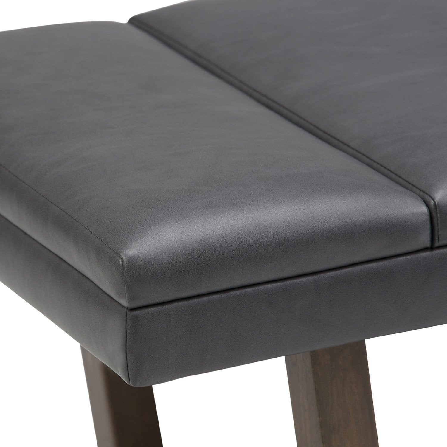 Stone Grey Vegan Leather | Jenson Ottoman Bench