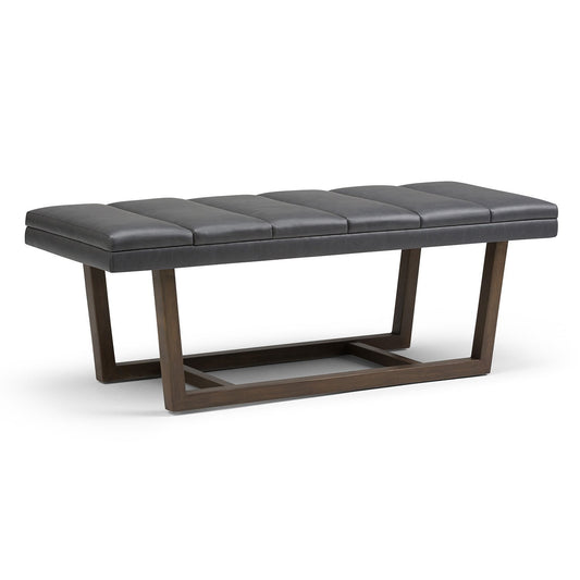 Stone Grey Vegan Leather | Jenson Ottoman Bench