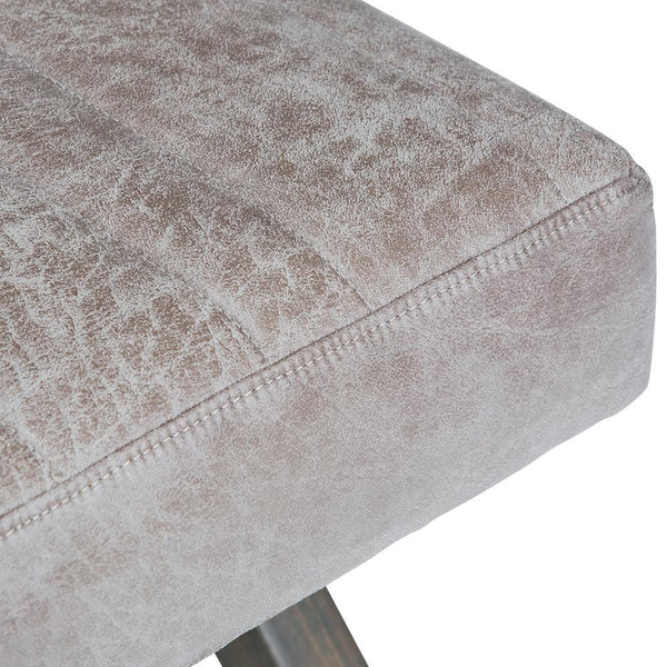 Distressed Grey Taupe Distressed Vegan Leather | Salinger Ottoman Bench