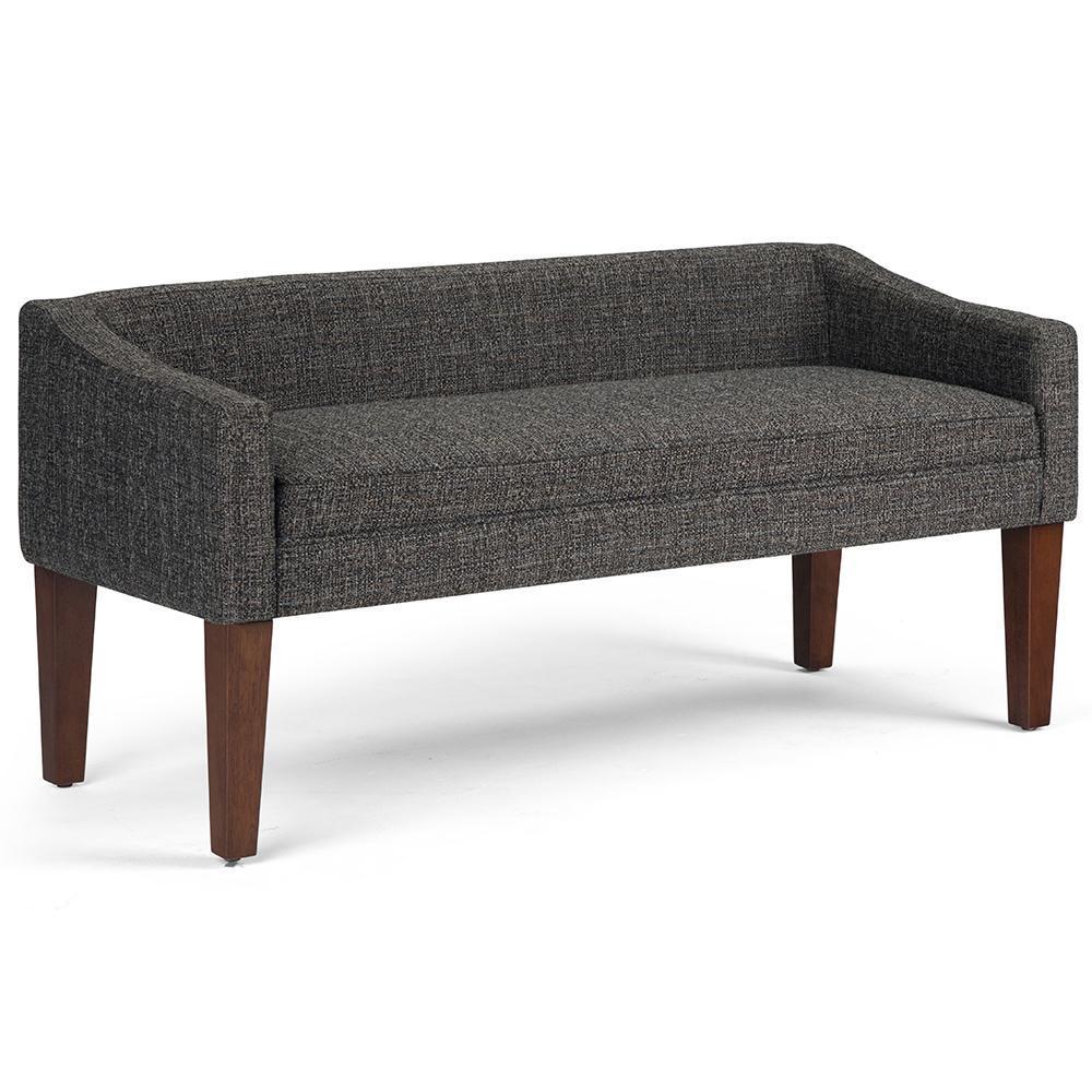 Dark Grey Tweed Style Fabric | Parris Upholstered Bench