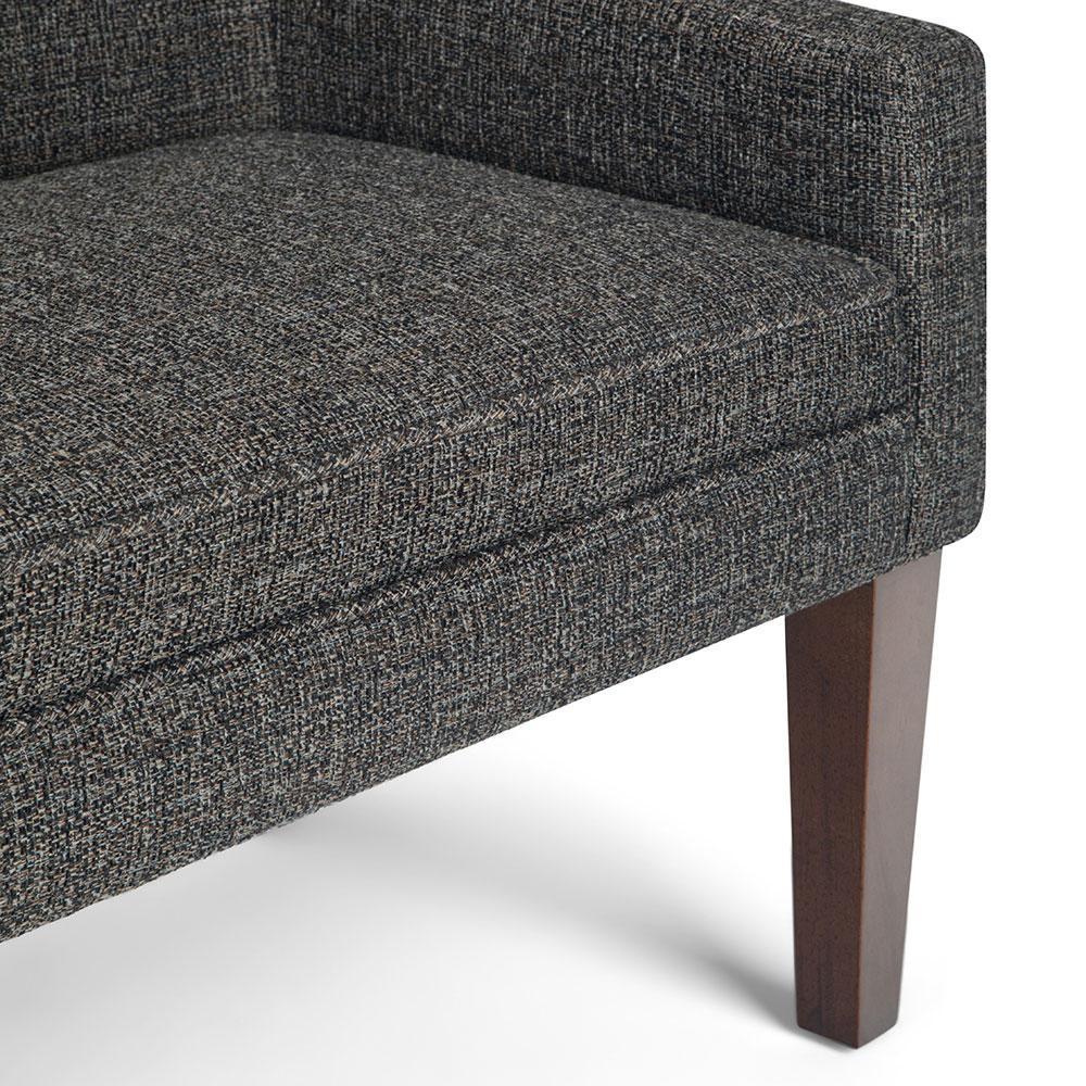 Dark Grey Tweed Style Fabric | Parris Upholstered Bench