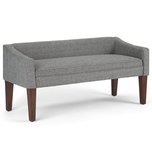 Pebble Grey Tweed Style Fabric | Parris Upholstered Bench
