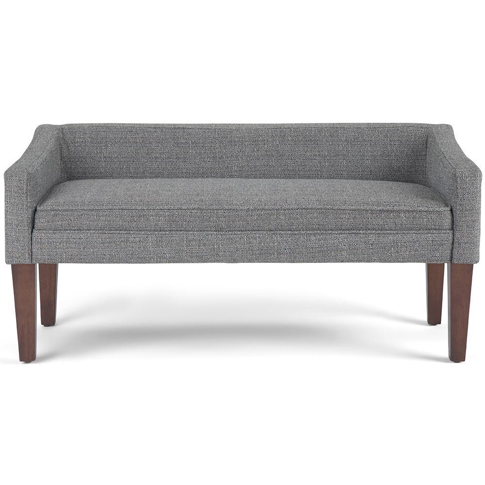 Pebble Grey Tweed Style Fabric | Parris Upholstered Bench