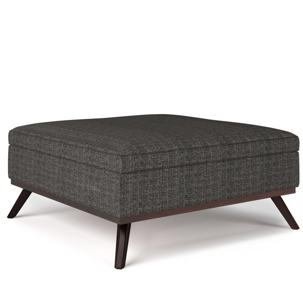 Ebony Tweed Style Fabric | Owen Coffee Table Ottoman with Storage