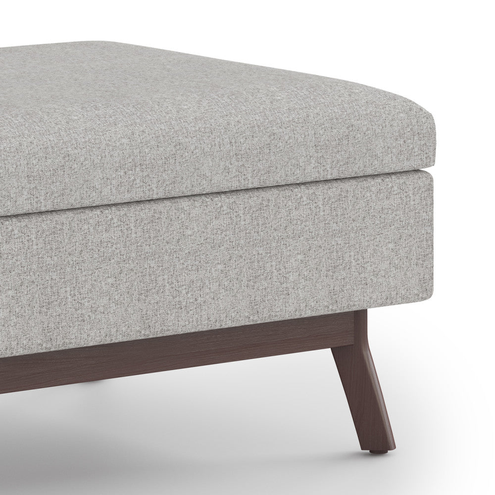 Cloud Grey Linen Style Fabric | Owen Coffee Table Ottoman with Storage