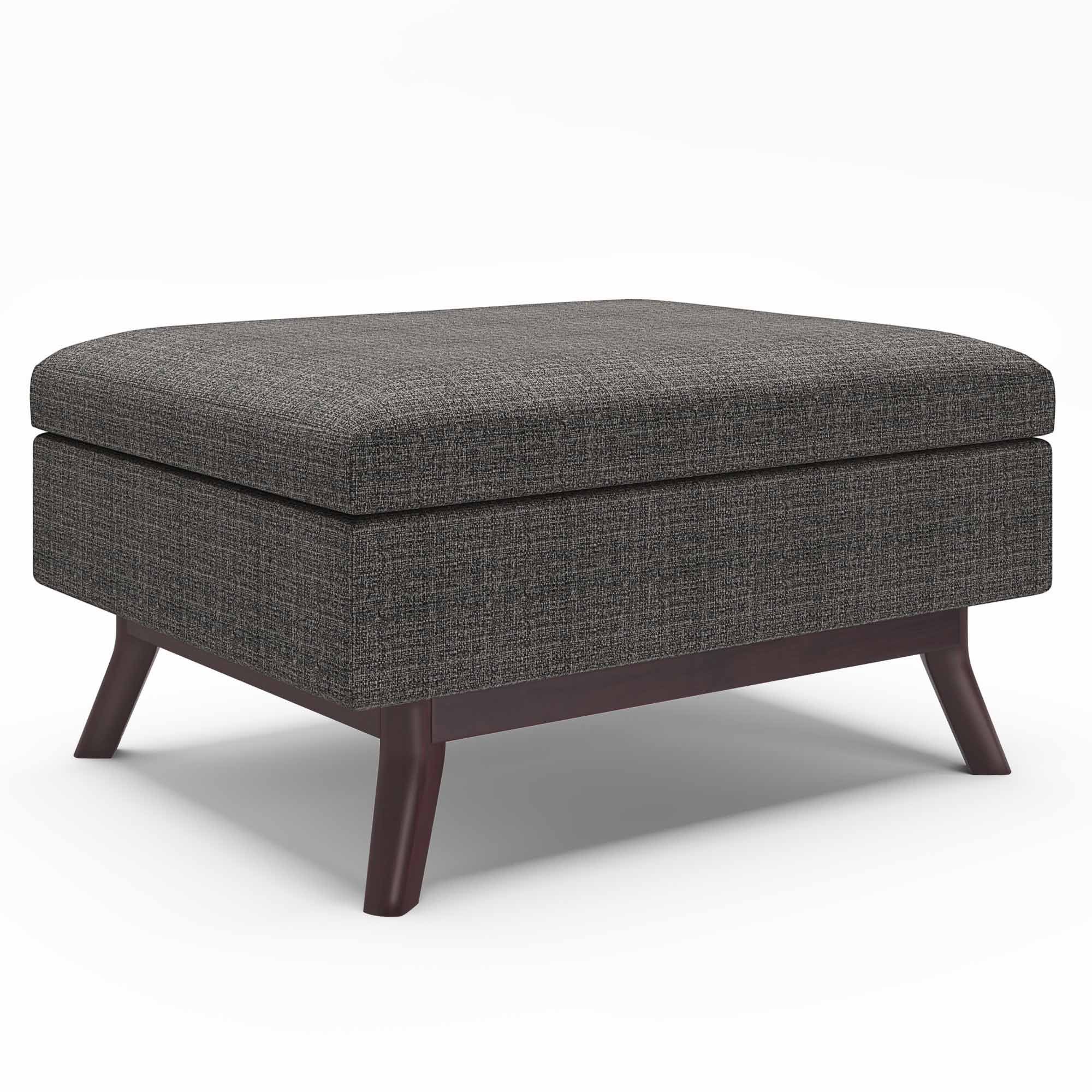 Ebony Tweed Style Fabric | Owen Coffee Table Ottoman with Storage