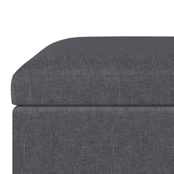 Slate Grey Linen Style Fabric | Owen Coffee Table Ottoman with Storage