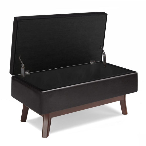 Tanners Brown Vegan Leather | Owen Small Rectangular Storage Ottoman