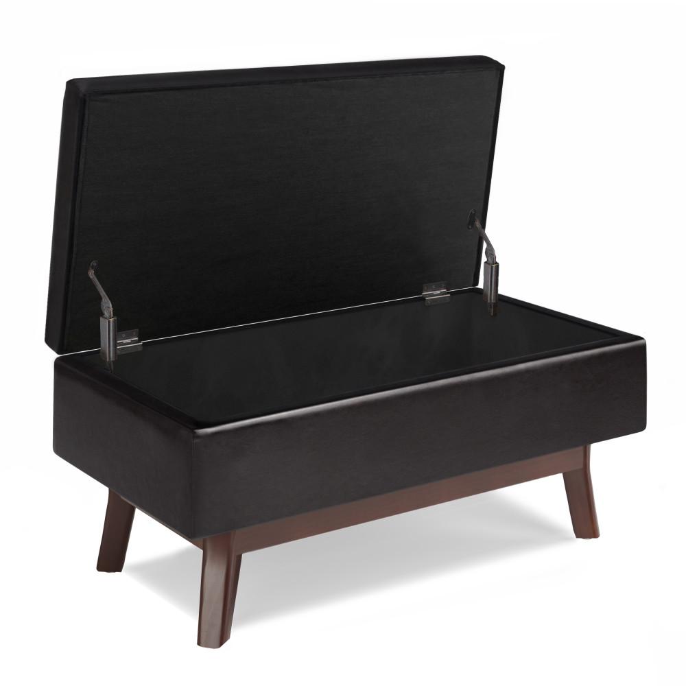 Tanners Brown Vegan Leather | Owen Small Rectangular Storage Ottoman