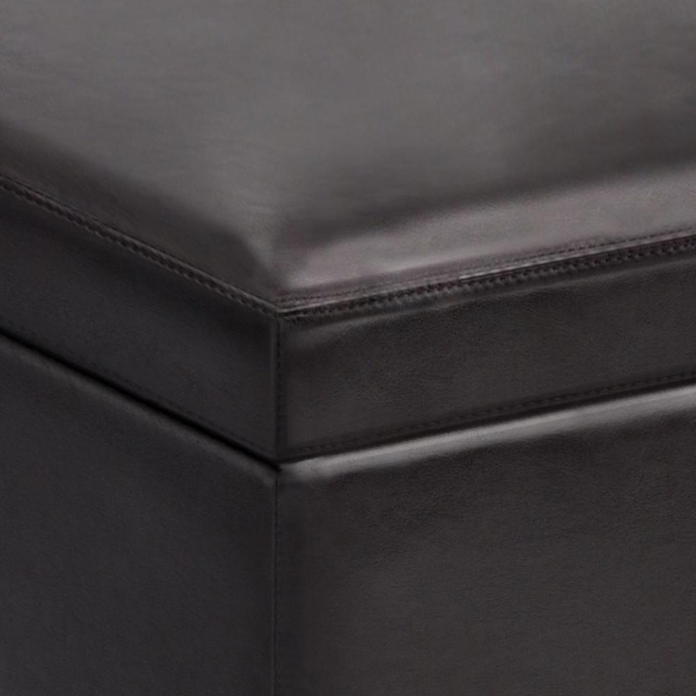 Tanners Brown Vegan Leather | Owen Small Rectangular Storage Ottoman