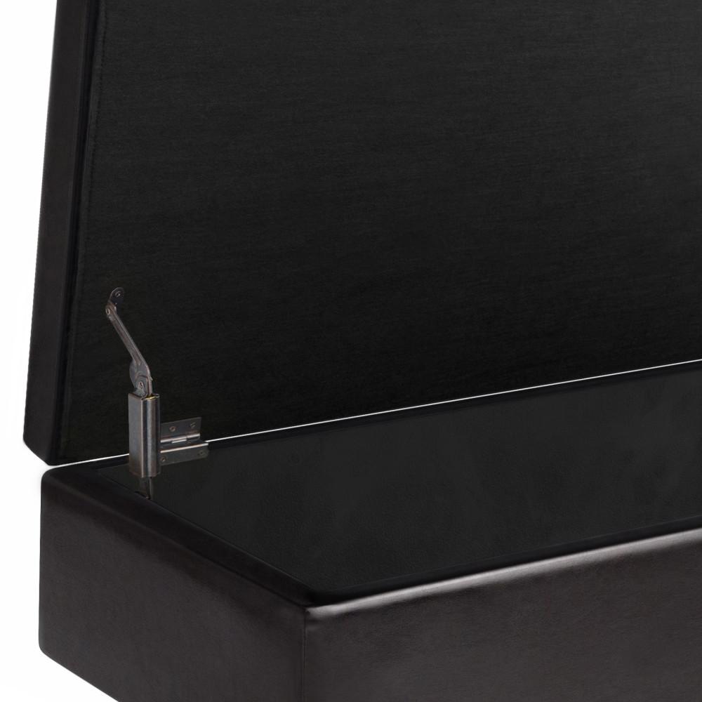 Tanners Brown Vegan Leather | Owen Small Rectangular Storage Ottoman