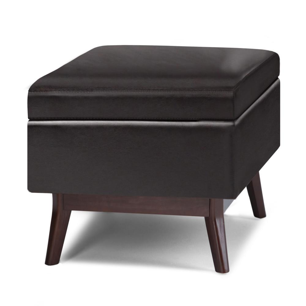 Tanners Brown Vegan Leather | Owen Small Rectangular Storage Ottoman
