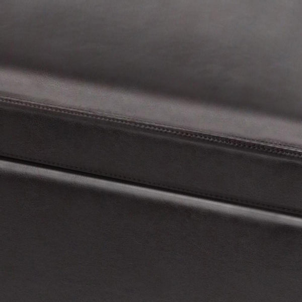 Tanners Brown Vegan Leather | Owen Small Rectangular Storage Ottoman