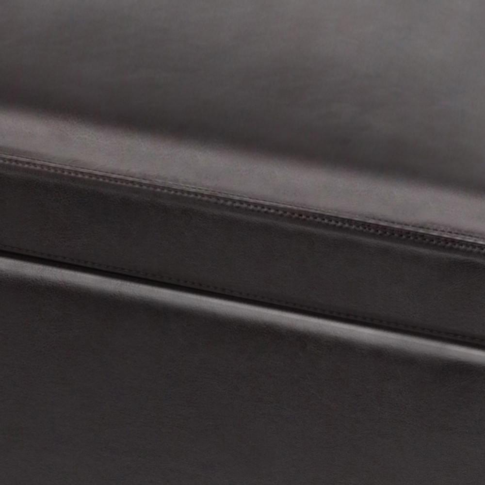Tanners Brown Vegan Leather | Owen Small Rectangular Storage Ottoman