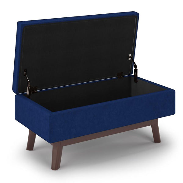 Blue Velvet Fabric | Owen Small Rectangular Storage Ottoman