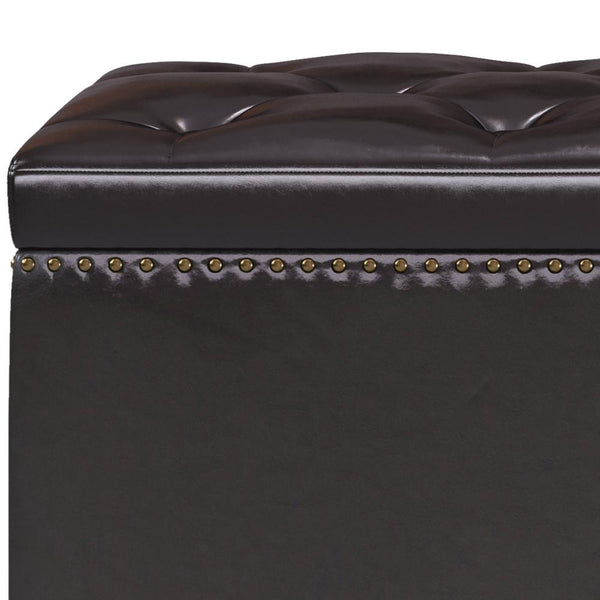 Tanners Brown Vegan Leather| Heatherton Storage Ottoman